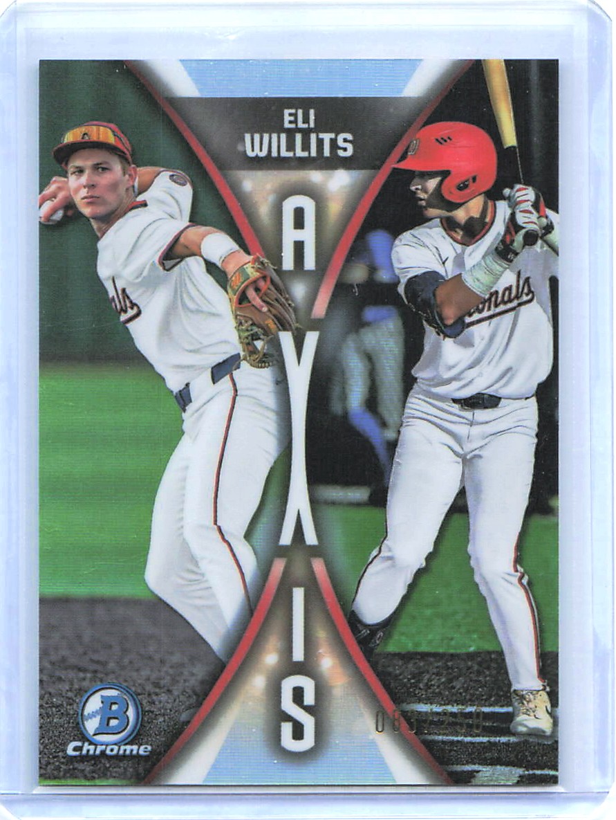2025 Bowman Draft Eli Willits A-1 Axis Refractor #/250 Baseball Card