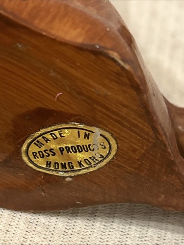Cadenas de 3 estatuillas de perro de madera sintética familia caniche vintage Hong Kong Ross Products - Imagen 5 de 7