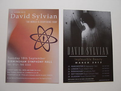 David Sylvian - 2 Different Promo Flyers From 2007 & 2012 - Mint