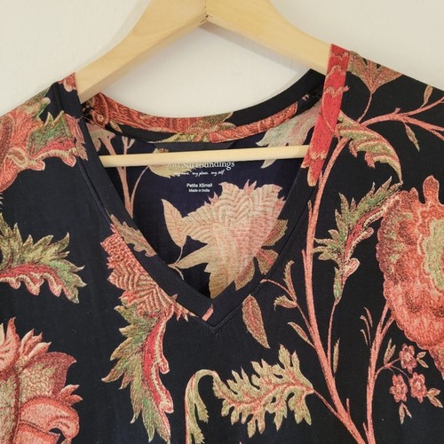 Maxikleid weiche Umrandung schwarz rot Blumen PXS Boho Cottagecore Fee Grunge - Bild 2 von 11