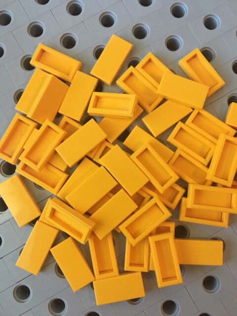 Lego 5 New Orange Tiles 1 x 3 Flat Smooth Pieces