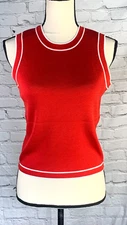 NEW CARLISLE Knit Top Sleeveless Sweater 94% Silk 6% Rayon Hong Kong Small.