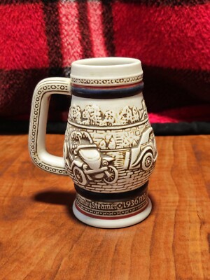 Avon Beer Mug Stein - 1982 - 1911 Ford Model T - Bugatti - Stanley Steamer