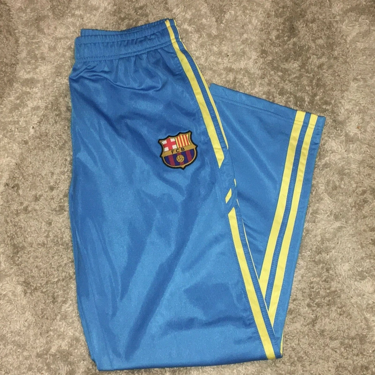 FCB Barcelona Women s Large Blue w Yellow Side Stripe Track Pants