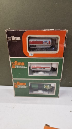 (Beschädigt) Lima 3166 ESSO 2719 L'Air Liquide Propane ELF 2715 BP Tanker Spur HO | Condition: Used