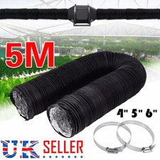 4",5",6", 1//3/5m Combi Ducting Black PVC Flexible Air Extractor Ventilation HOT