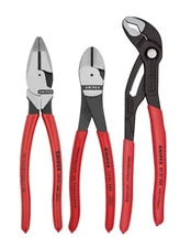 Knipex 3pc Pro Pliers Set 0080157 w Cobra Lineman Diagonal Cutter Professional