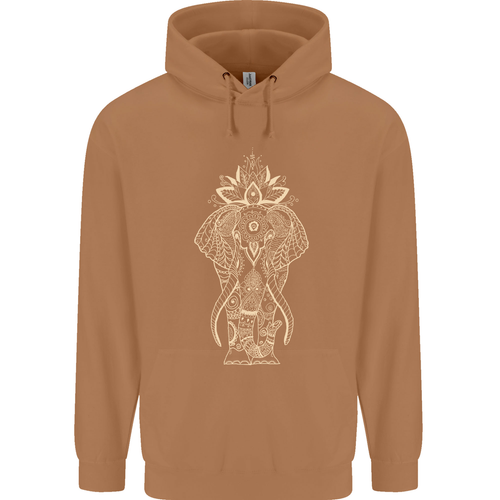 Gold Mandala Art Elephant Mens 80% Cotton Hoodie - Picture 81 of 112