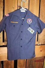 Boy Scouts of America BSA Youth Shirt Medium Blue Cub Sewn on patches