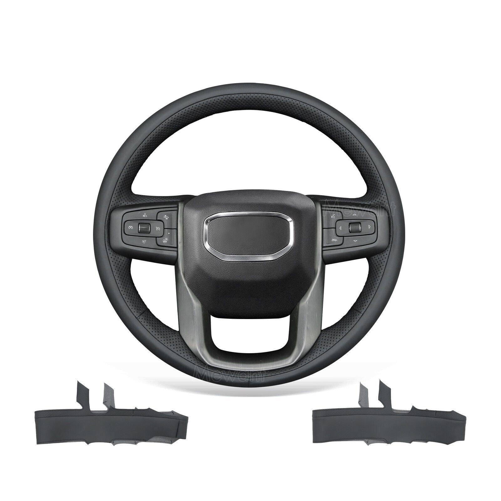 Hand sewn Smooth Perforated Leather Steering Wheel Wrap for GMC Sierra 1500