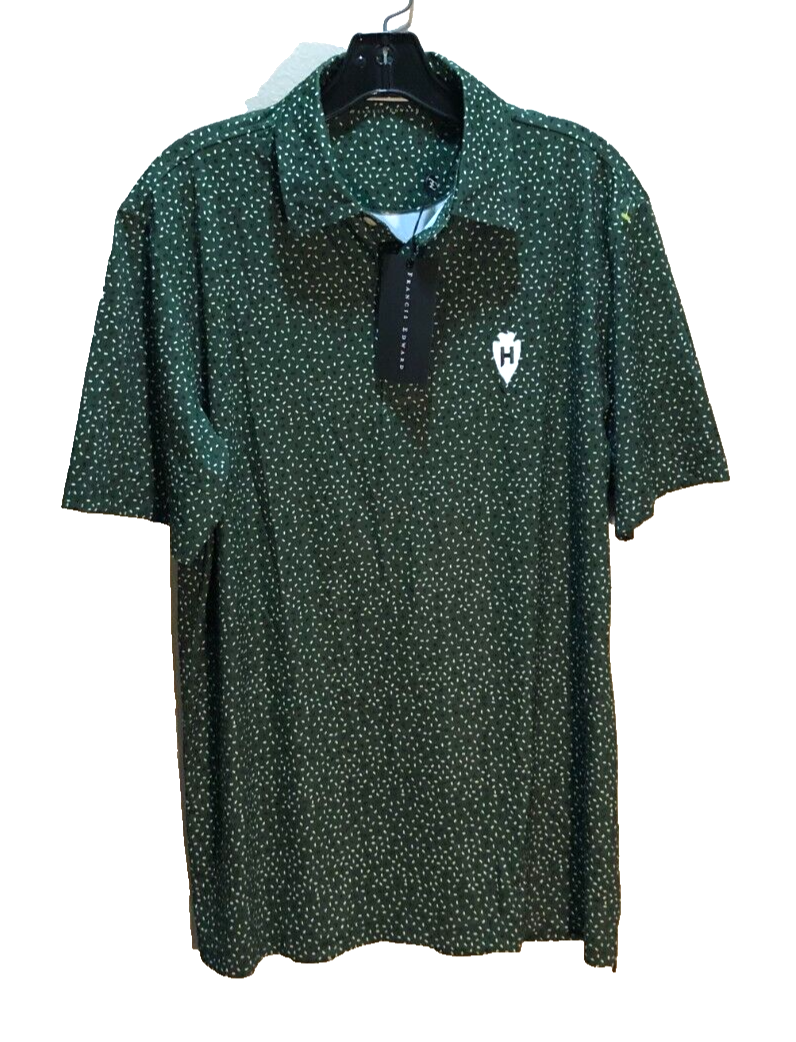 Francis Edward Bamboo Charcoal Green RN 107431 Men's Golf Polo Shirt Size M