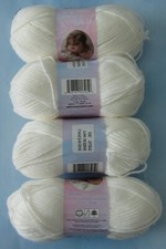 Mary Maxim Babys Best Lot of 4 Skeins White S...