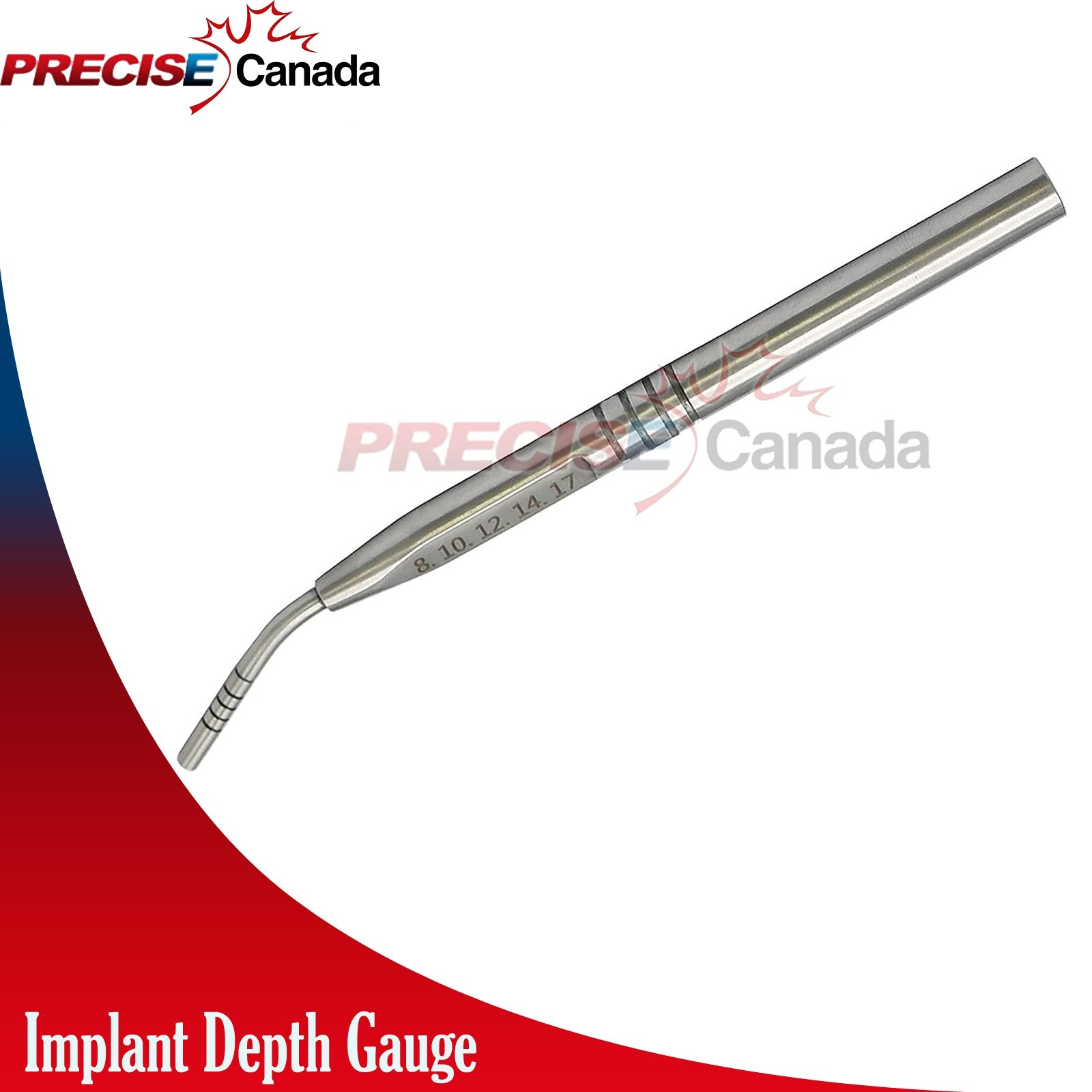 Dental Implant Depth Gauge Laser Marked Scale Dentist Implant