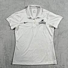 Nike Dri Fit Polo Shirt Youth Boys Campus Of Champions Medium M White Collard