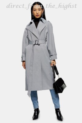 Topshop Check Trench Uk Sizes 4 6 8 10 12 14 16 Ebay