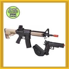Game Face GFR37PKTS Warrior Protection Spring-powered Rifle & Airsoft Pistol Kit