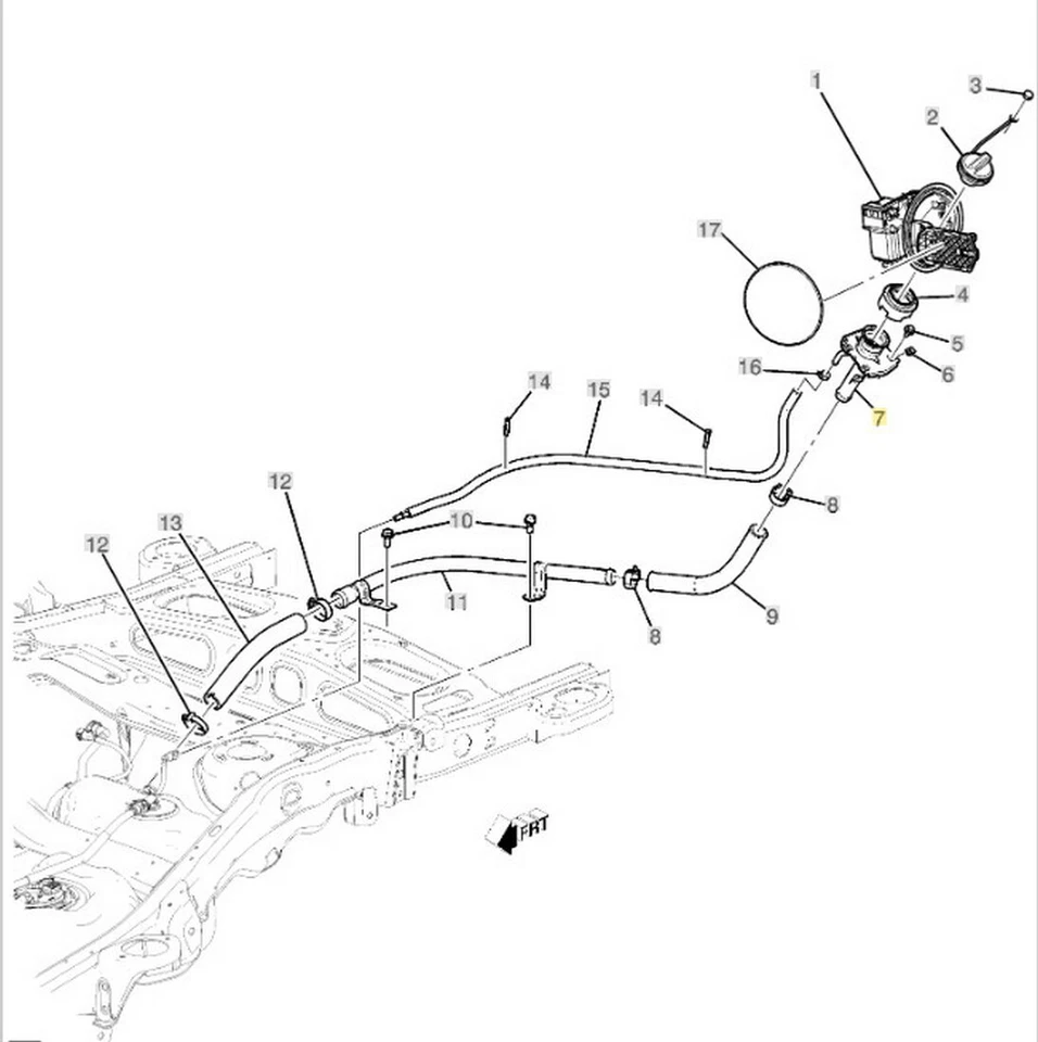 22772986 Nuevo cuello de llenado de tanque de combustible GM, tubo 2015-2016 Chevrolet Tahoe GMC Yukon Foto 2 de 4