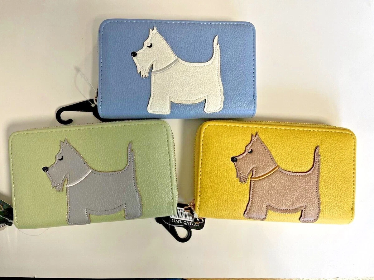 FOREST FAUX Leather Scottie Dog Ladies Dog Purse Blue Green or Yellow Free P P