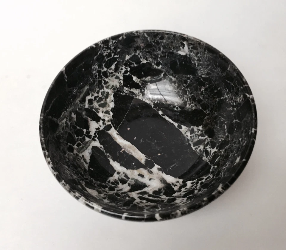 Tazón de cebra negro mármol piedra natural plato cocina plato para servir especias hierbas Ritua Foto 2 de 4