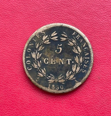 Colonies. Belle monnaie de Charles X, pour la Guyane 5 Centimes 1830 A. TB - Photo 1/3