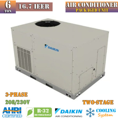 Daikin 6 Ton 16.7 IEER Air Conditioner Package Unit Commercial R32 208/230V 3-Ph