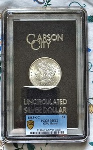 1883-CC Uncirculated Morgan Silver Dollar PCGS MS62 GSA Hoard Carson City $1