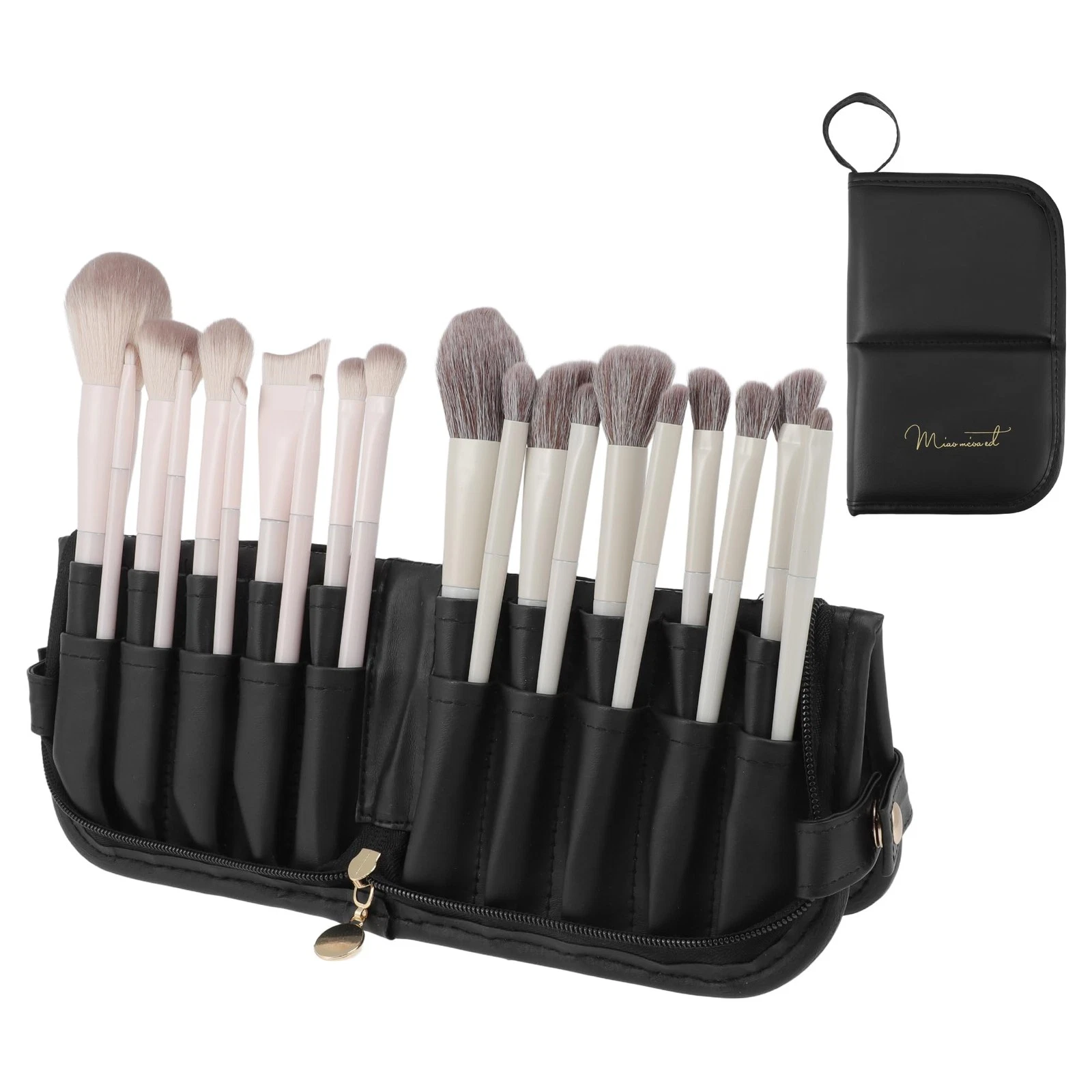 Makeup Brush Bag, Waterproof Stand-Up Makeup Brush Organizer, Travel-Friendly...