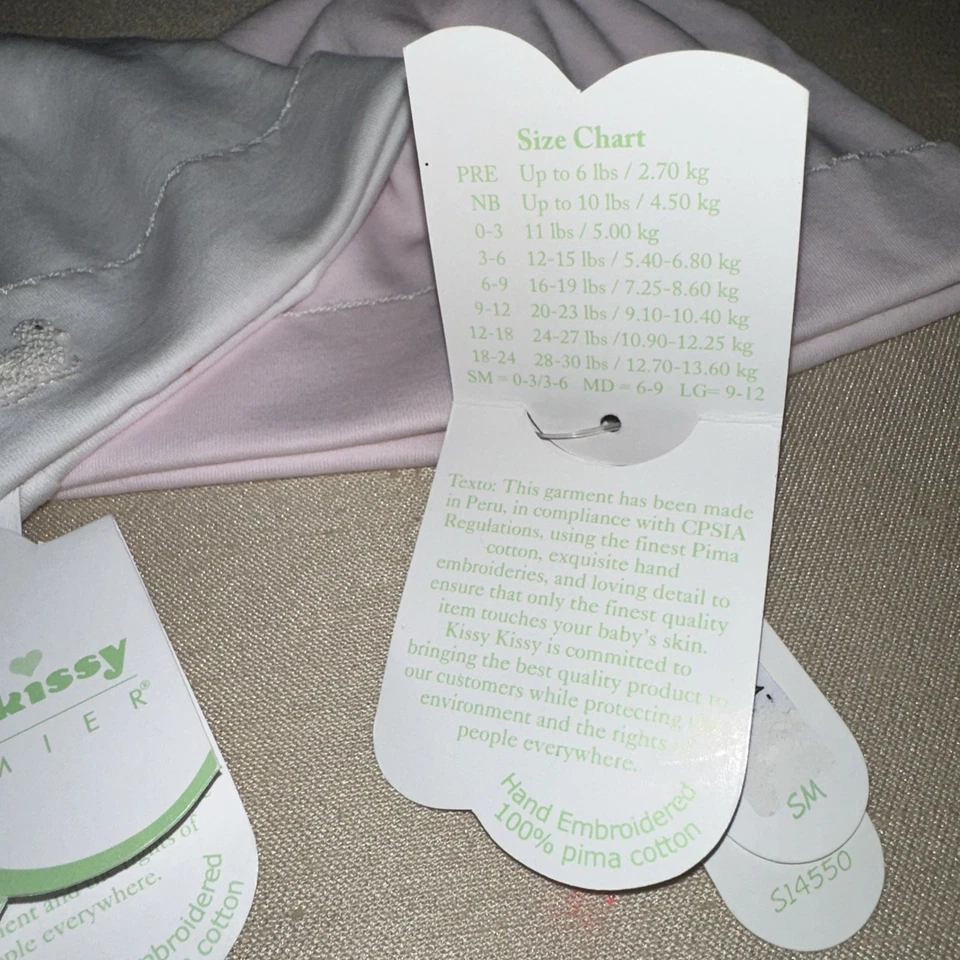 Paquete de 2 sombreros Kissy Kissy bebé pato pequeño blanco y rosa nuevos con etiquetas Foto 2 de 4