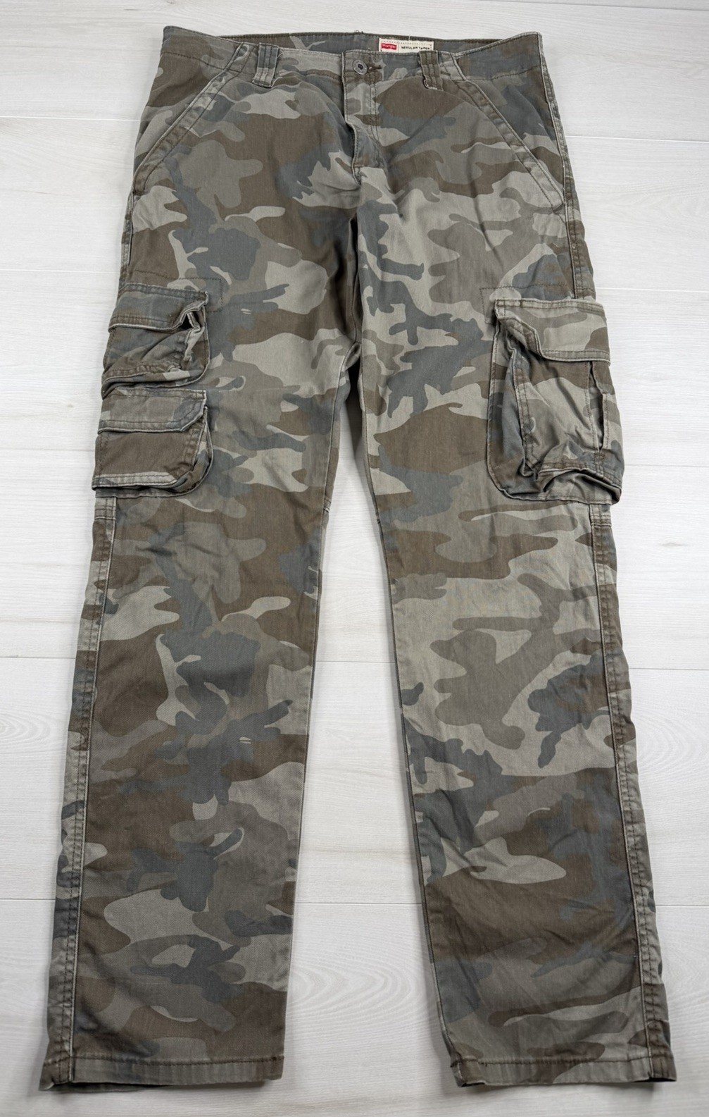 Camouflage Multi Pocket Stretch Fatigues Y2k Men 32x30