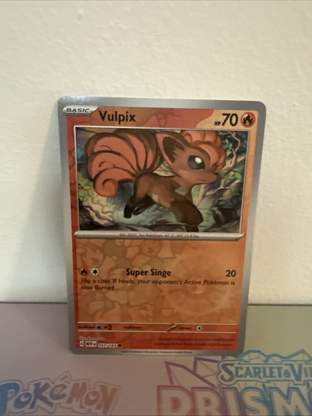 Pokemon - Vulpix - 037/165 - Reverse Holo - Pokemon 151 - NM/M