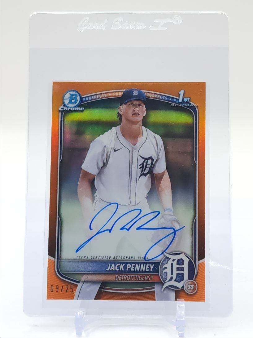 JACK PENNEY 2025 BOWMAN CHROME 1ST AUTOGRAPH ORANGE AUTO /25 Q4871