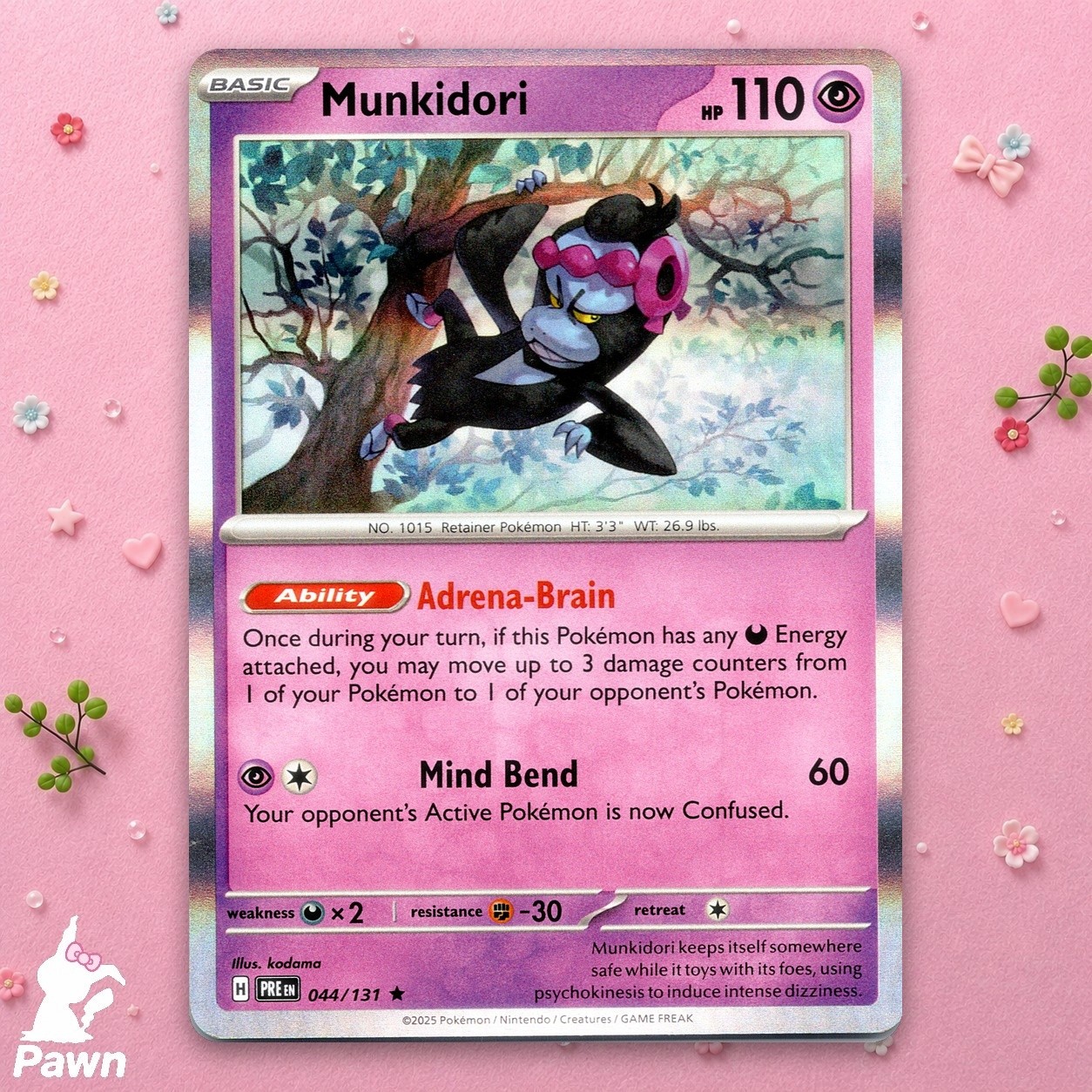 Munkidori 44/131 Holo Prismatic Evolutions Rare NM Pokemon TCG Card