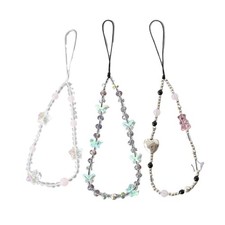 Handmade Cellphone Lanyard Cute Phone Charm Wrist Strap Colorful Bead Pendant