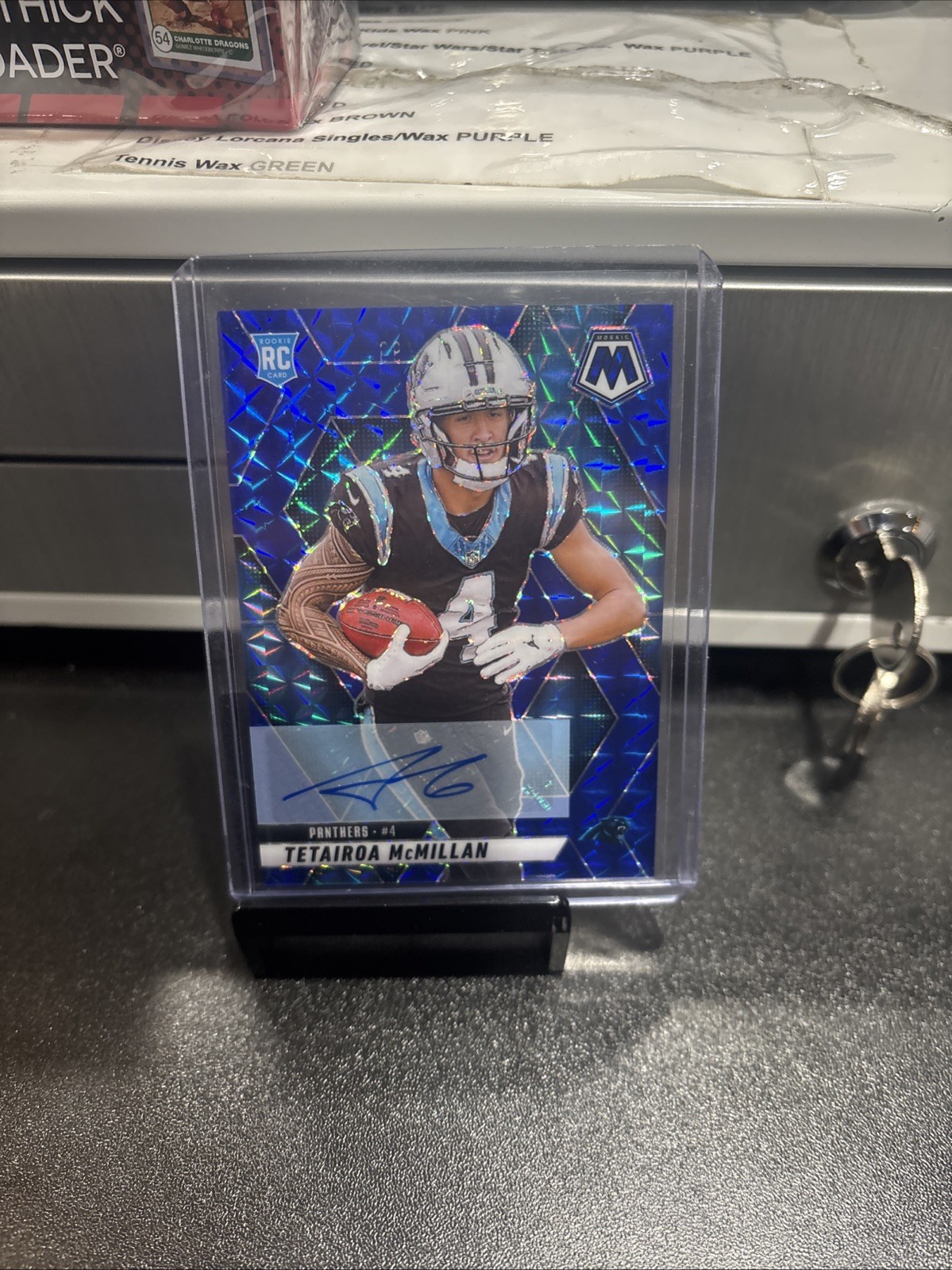 2025 Panini Mosaic Tetairoa McMillan Blue Auto /99 #309