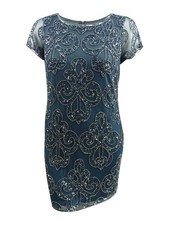 J Kara Women's Embellished Sheath Dress (16, Slate)