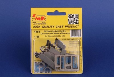 SF-260 Cockpit Centre Console and Seats w/Harness / for SH / 1:48 - CMK 4481