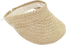 Women's Straw Visor Hat, Beach Visor Topless Sun Hat
