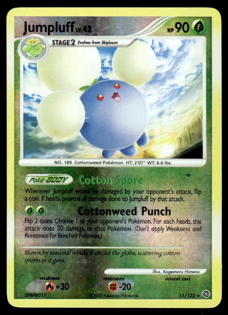 2007 Pokemon - Secret Wonders -  Jumpluff  Rare Reverse Holo #11/132