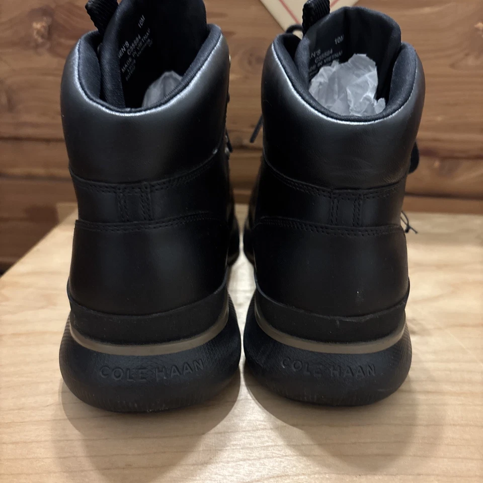 Botas masculinas Cole Haan Grand Explore todo terreno couro preto tamanho 10M C35584 - Imagem 4 de 4