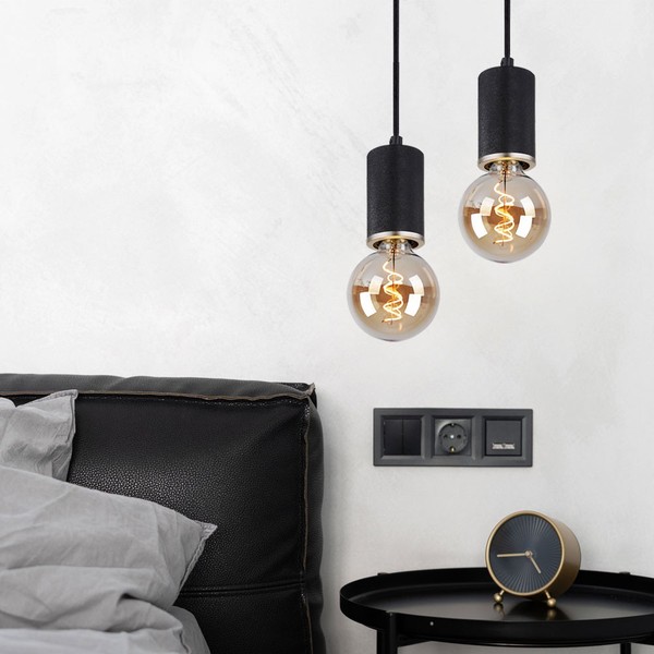 Pendelleuchte HäNgelampe Holz Wohnzimmerlampe HöHe Verstellbar H 160 Cm 2Er Set-image