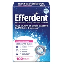 Efferdent Retainer Cleaning Tablets, Denture Cleanser Tablets for 102 Count 