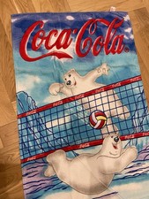 Coca-Cola Handtuch Badehandtuch Eisbären Volleyball Vintage Retro Strand