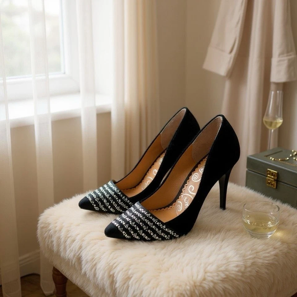 Tacones de aguja Naughty Monkey de cuero con pelo de pony talla 9 39 Foto 2 de 4