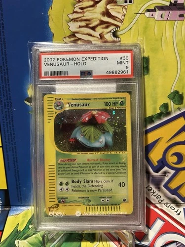 2002 POKEMON EXPEDITION #30 VENUSAUR-HOLO PSA 9 SWIRL