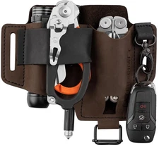 EDC Multitool Sheath for Belt - Compact Knife and Flashlight Holster for Dail...