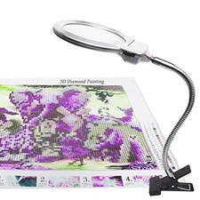 5D Diamond Painting Tools, LED Light with Magnifiers for Diamond Painting, 4X 