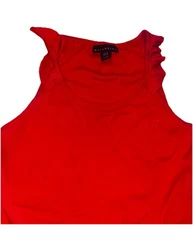 Attention Red Tank Top Ruffled Top Woman Size XL