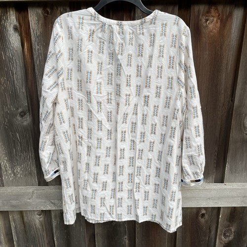 Blouse femme J. Jill taille L Pure Jill bouton facile devant brodé beige - Photo 8/9