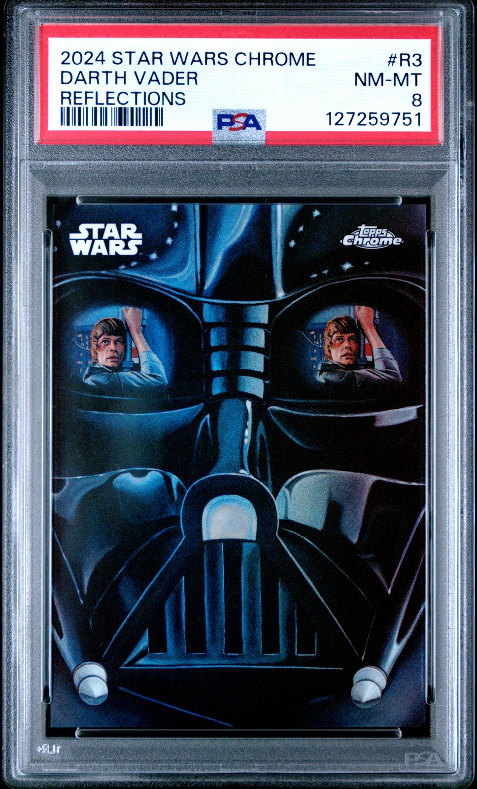 2024 TOPPS CHROME STAR WARS REFLECTIONS #R3 DARTH VADER PSA 8