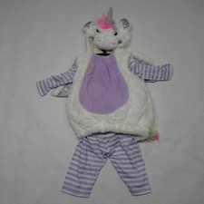 Baby Costume Unicorn Halloween Zip Up Girl Size 0-6 Month Infant